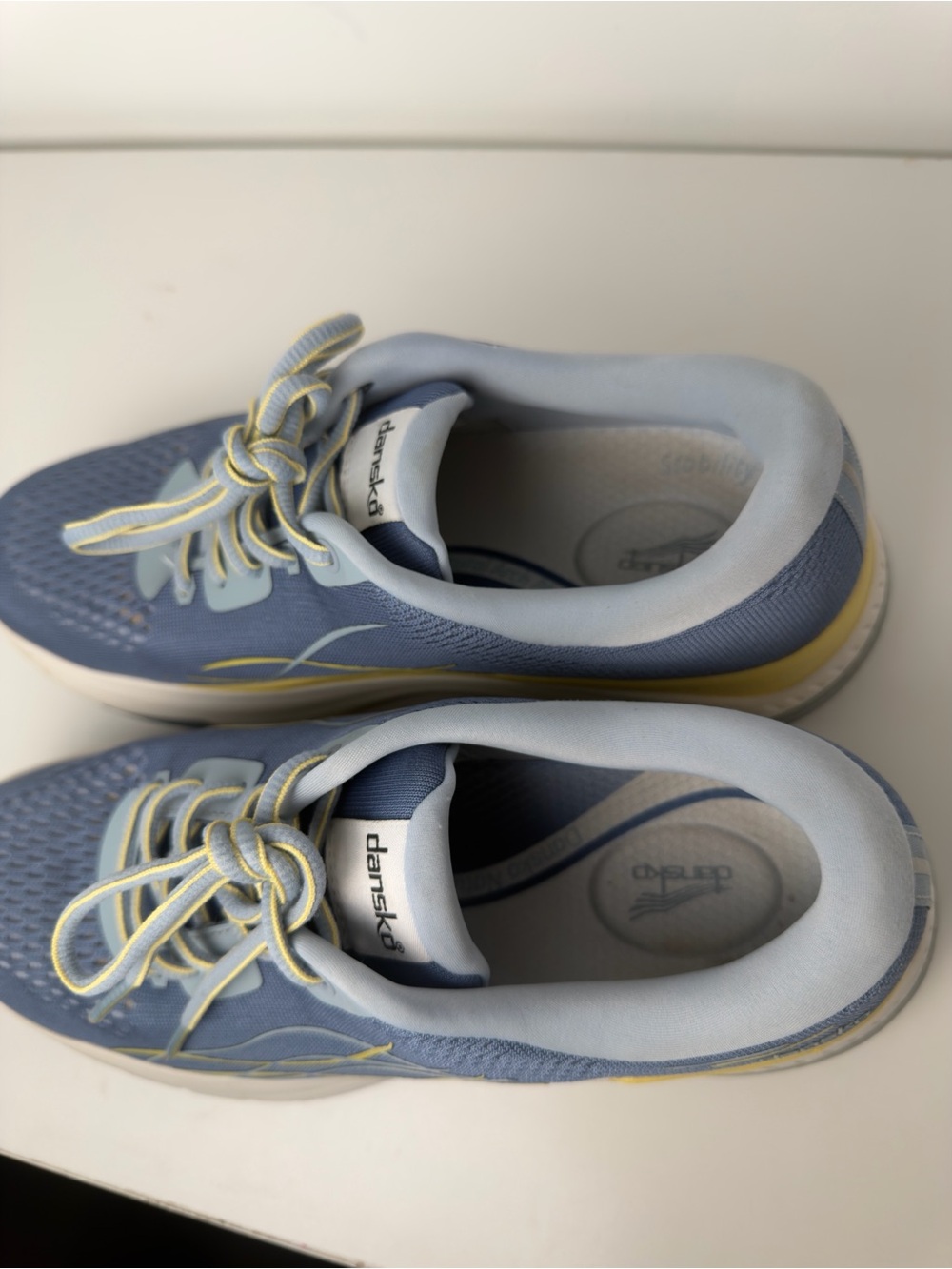 Dansko Blue and Yellow Mesh Walking Shoes - Picture 4 of 8